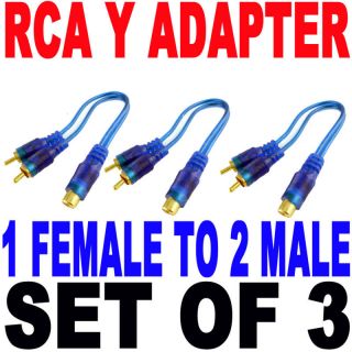 jack to 2 RCA plug male Y splitter Audio video adapter short cable