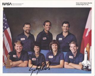 SALLY RIDE NASA ASTRONAUT SPACE STS 41 G SHUTTLE AUTOGRAPH SIGNED