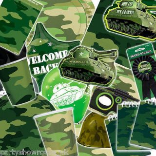 Army Forces Camouflage Soldier Party Tableware Decorations All in One