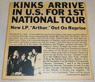 KINKS   Arthur 1969 Reprise white label promo 12 LP with Press Kit