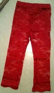 Boutique Red Baby Toddler Girls Stretch Lace Leggings Dance Photo
