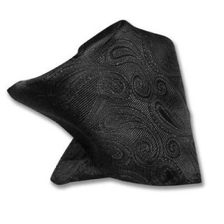 Black Paisley Design Hankerchief Pocket Square Hanky