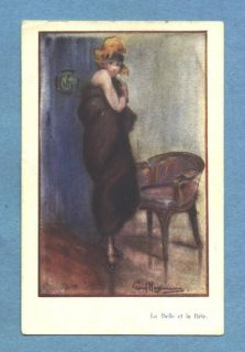 S3147 Signed postcard, La Belle et la Bete