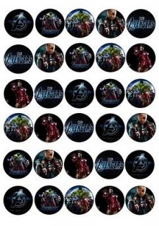 30 X THE AVENGERS ASSEMBLE MARVEL MIXED IMAGES EDIBLE CUP CAKE TOPPERS