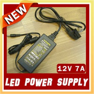 Power Supply Adapter 12V 7A for 5050/3528 Led Strip or LCD Monitor New