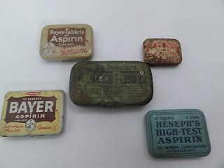 Lot/5 Vintage Advertising Aspirin Bayer Henephs Dr Dunlops Quick