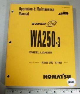 KOMATSU OPERATION & MAINTENANCE MANUAL   WA250 3 WHEEL LOADER   2000