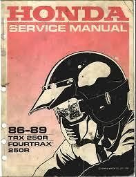1986 1989 Honda ATV TRX250R Fourtrax Service Manual