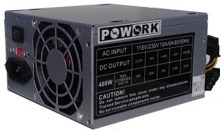 Powork 400W Max Silent ATX Power Supply w/20 24 Pin & SATA  Brand NEW