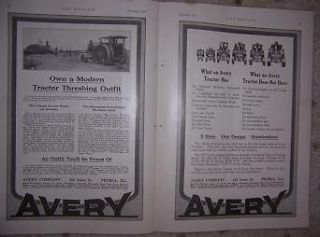 1917 Ad Avery Tractor Thresher Peoria Illinois 2 Page h