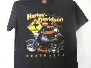 Davidson Motorcycle T Shirt Australia Black M Roo Country Short Sleeve