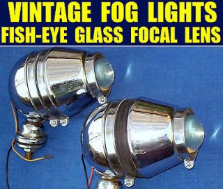 OLD FISH EYE SPOTLIGHT CHROME FOG LIGHT GLASS FOCAL LENS, CLASSIC