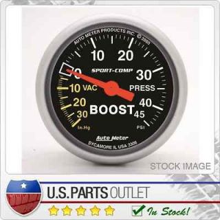 Auto Meter 3308 Sport Comp Mechanical Boost/Vacuum Gauge 0   30 psi