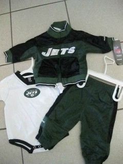 NWT 3/6M baby boys JETS NFL Reebok 3 pc. Jump Suit Pants Shirt Jacket
