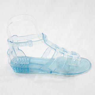 FDW Womens New BCBG Max Azria Blue Vintage Jelly Flat Sandals Flops