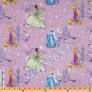 Disney Princess Cinderella Rapunzel Beautiful Scenic cotton fabric