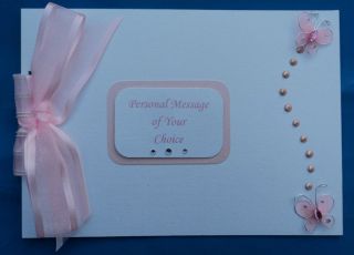 White Pearl Butterfly Wedding or Birthday Photo Album or Guest Book