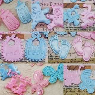 100 Fabric Applique Embellishments for Scrapbooking & Baby Shower