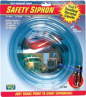 UNIVERSAL SUPER SAFETY SIPHON FUEL WATER LIQUIDS AUTO POWERSPORTS SELF