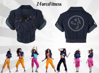 Zumba Fitness Bedazzled Jean Jacket ~ Blue Denium ~ New NWT ~