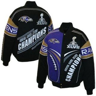 Baltimore Ravens Super Bowl XLVII (47) Champions Twill Jacket   Black