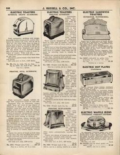1942 Sunbeam  Proctor Electric Toaster; Waffle Iron Ad
