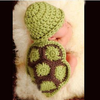 Cute Baby Infant Tortoise Newborn Turtle Costume Photo Photography