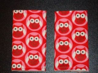 LITTLE RED OWLS on PINK & RED Baby Car Seat Strap Covers
