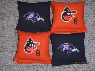 ORIOLES VS RAVENS EMBROIDERED CORN HOLE BAGS(8)
