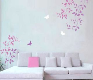 Wall Stencils Clematis Vine 3pc kit, Easy DIY Wall decor with stencils