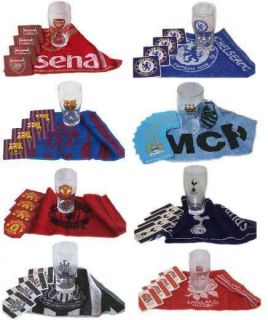 FOOTBALL CLUB   MINI BAR SET (Pint Glass/4 Mats/Bar Towel){15+ Clubs