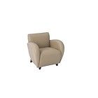 OSP Furniture Eleganza Leather Lounge Chair with Mahogany Legs Taupe