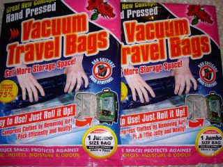 Vacuum Travel Storage Bag 50cm x 70cm Roll it Up Hand Pressed Clothes