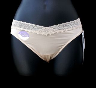 Barely There Invisible Look Satin Bikini Panty 2795 Beige Size 7 Low