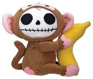Furrybones Monkey w Banana Skeleton Small Skull Plush Stuffed Animal