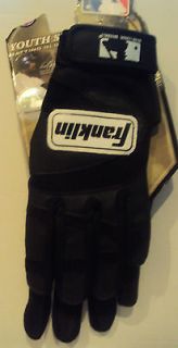 Boys Franklin Brand Youth Series Black Pair Batting Gloves Size Large
