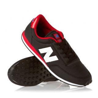 New Balance U410 Mens Trainers Nylon Shoes   Black/Red