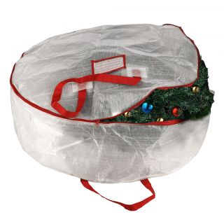 Stor Deluxe White Holiday Christmas Wreath Storage Bag For 30 Wreaths