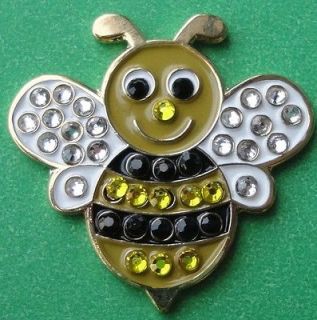 Crystal Bumble Bee Golf Ball Markers   Package of 2
