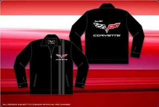 Corvette Car Racing Mechanic Jacket Zip Black Adult XL