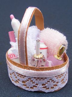 12 Scale Pink Bathroom Accessories Set Dolls House Miniature Bedroom