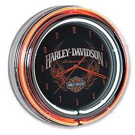 Harley Davidso n Bar&Shield Flames Double Neon Clock, HDL 16605