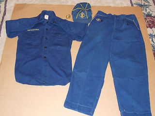 Vintage Youth Size Cub Scouts Official B.S.A. Hat,Shirt,Pant s Uniform