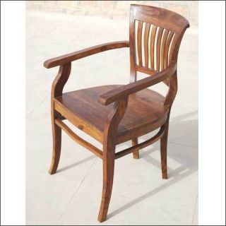 Solid Wood Kitchen Dinette Dining Room Table Side Arm Chairs Furniture