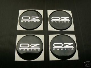 4x OZ RACING CENTER WHEEL CAP DECAL/STICKER 50mm Black 2