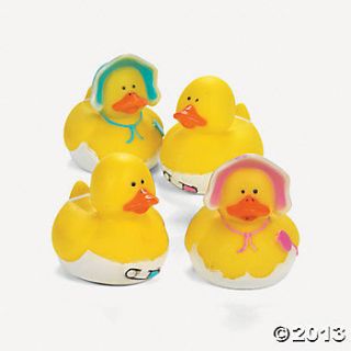 Set of 4 Baby Shower Favor GIFT Rubber Ducks DUCKYS Duckies or Sticker