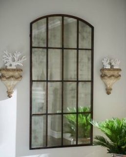 Extra Large Antiqued WINDOW Arch MIRROR Wall Leaner 82 Oversize