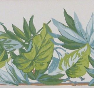Green Vine WallPaper Border Ivy Leaves Vintage Floral Leaf Pattern