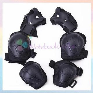Skating Cycling Roller Knee Elbow Wrist Protective Gear Guard Pad Blk
