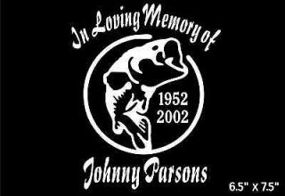 In Loving Memory with large mouth bass fish fishing car boat sticker
